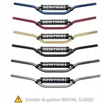 Guidon Ø22,2mm avec barre RENTHAL Classic Enduro High argent/mousse noire