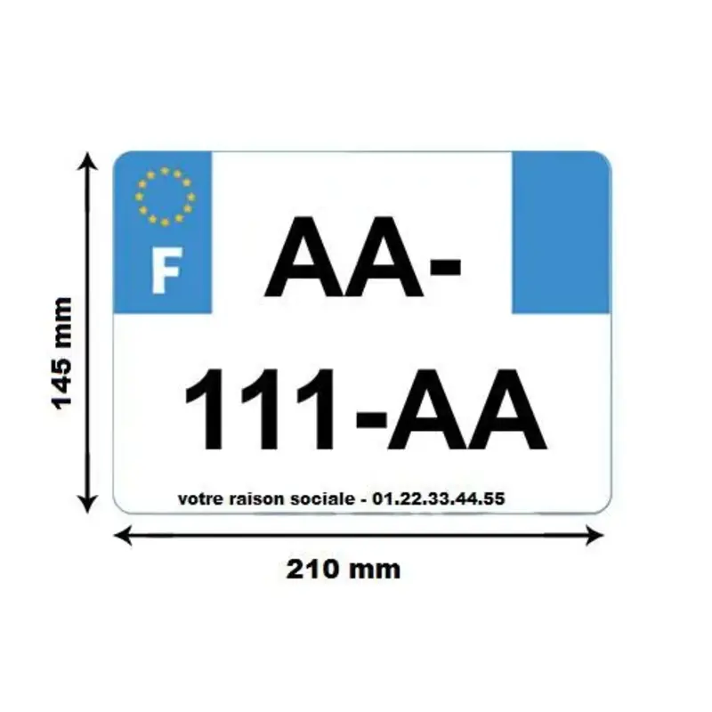 10 plaques PVC avec bavette PRO PLAQUES 210x145mm Département 31