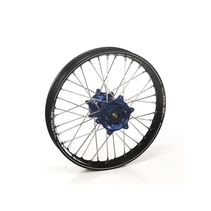 Roue arrière complète HAAN WHEELS 17x4.50x36T jante noir/moyeu bleu KTM/Husqvarna