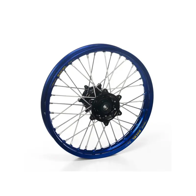 Roue avant complète HAAN WHEELS 21x1,60 jante bleu/moyeu noir Yamaha