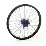 Roue avant complète HAAN WHEELS 17X3.50X36T jante noire/moyeu bleu