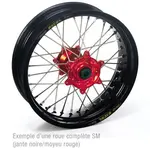 ROUE AVANT CR/CRF 95-10 17x3.50x36T, JANTE NOIRE MOYEU ROUGE