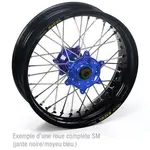 ROUE ARRIERE YZF/WRF 99-08 17x4.50x36T, JANTE NOIRE MOYEU BLEU