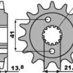 Pignon PBR 15 dents acier anti-bruit pas 525 type 346