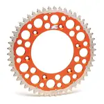 Couronne RENTHAL Twinring® 48-dents Ultra-light anti-boue anodisé dur orange KTM Husqvarna