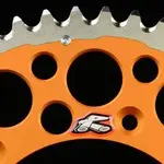 Couronne RENTHAL Twinring® 48-dents Ultra-light anti-boue anodisé dur orange KTM Husqvarna