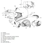 Grille ventilation arai casque off-road tickle blue