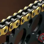 Chaîne de transmission RENTHAL 420 R1 Works or/noir 134 maillons
