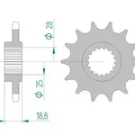 Pignon AFAM 16 dents acier type 61600 pas 525 APRILIA ETV 1000 Caponord