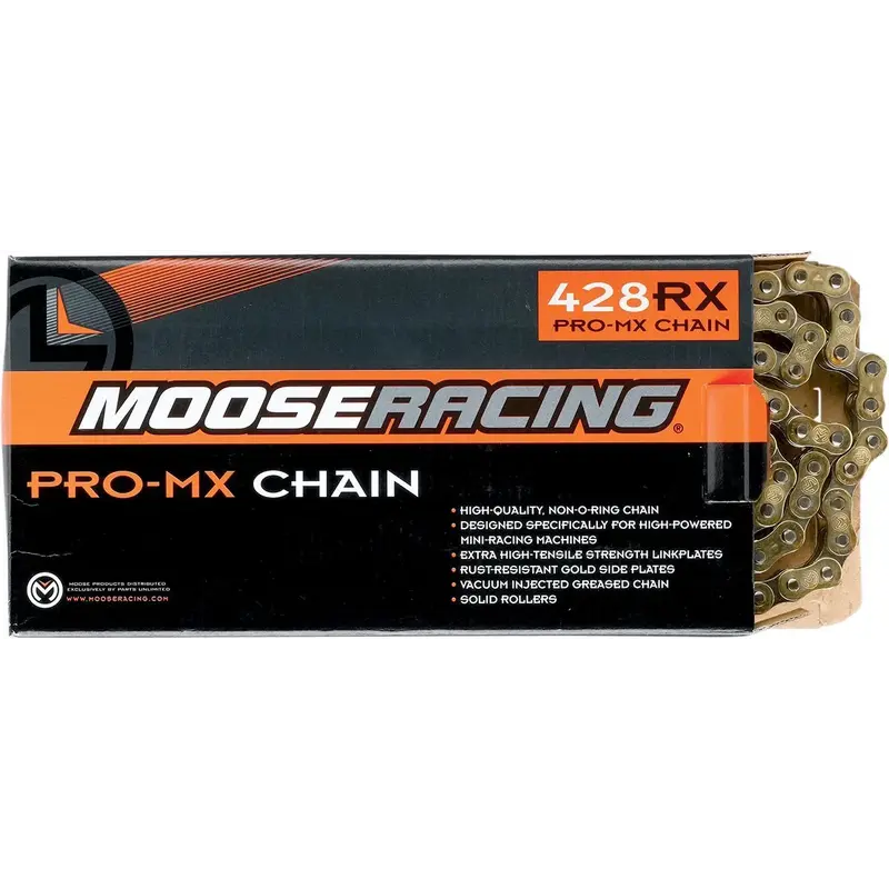 Chaîne de transmssion 428-RXP 130 maillons PRO-MX Or
