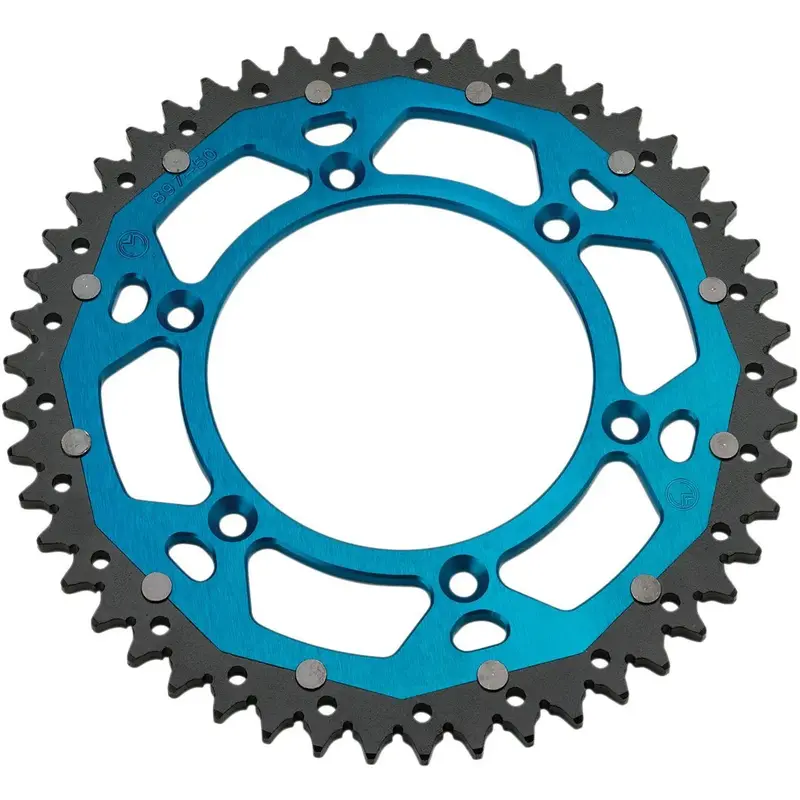REAR SPROCKET / 49 TEETH / 520 PITCH / BLUE/NATURAL / ALUMINIUM/STEEL