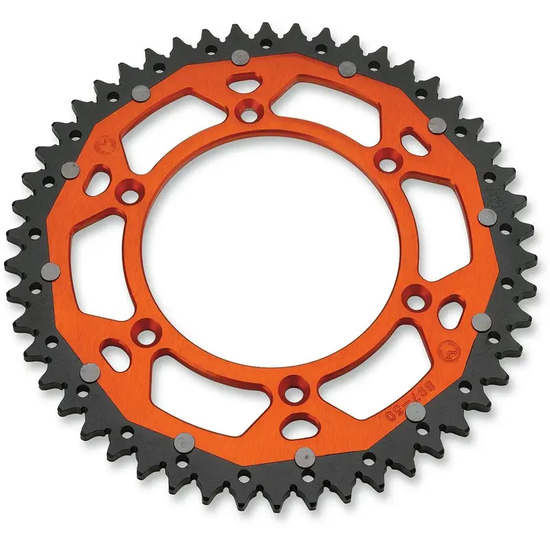 REAR SPROCKET / 50 TEETH / 520 PITCH / ORANGE/NATURAL / ALUMINIUM/STEEL
