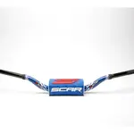 Guidon Ø28,6mm sans barre SCAR O² aluminium bleu/mousse bleu