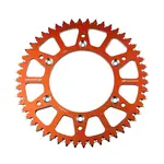 Couronne SCAR 49 dents alu ultra-light anti-boue pas 428 type SRS520 orange