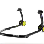 Béquille arrière BIHR Home Track supports en &quot;V&quot; noir mat roues jaune