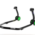 Béquille arrière BIHR Home Track supports en &quot;V&quot; noir mat roues vert