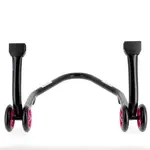 Béquille arrière BIHR Home Track supports en &quot;V&quot; noir mat roues rose