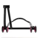 Béquille monobras droite BIHR Home Track noir mat roues rose