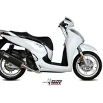 Ligne complète MIVV Speed Edge inox/silencieux Steel Black/casquette carbone Honda SH 300