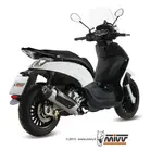 Ligne complète MIVV Urban inox/silencieux inox/casquette ABS noire Piaggio Beverly 125