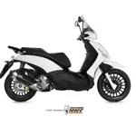 Ligne complète MIVV Urban inox/silencieux inox/casquette ABS noire Piaggio Beverly 125