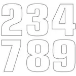 Numéro de course 1 TECNOSEL 20x13cm blanc jeu de 3