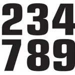 Numéro de course 1 TECNOSEL 20x13cm noir jeu de 3