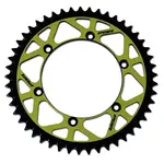 Couronne PBR Twin Color jaune/noir 49 dents alu ultra-light anti-boue anodisé dur pas 520 type 808