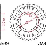 Couronne JT SPROCKETS type 486 aluminium noir