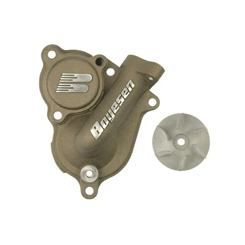 Carter de pompe à eau + hélice BOYESEN alu couleur magnésium Kawasaki KX250F