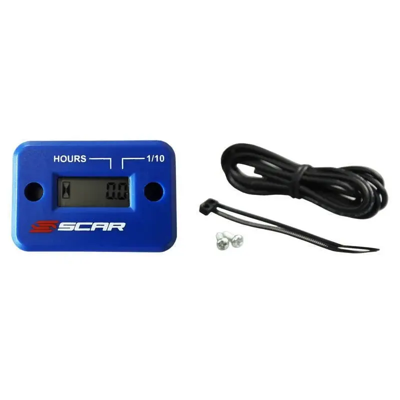 Compteur d'heures SCAR filaire avec Velcro bleu