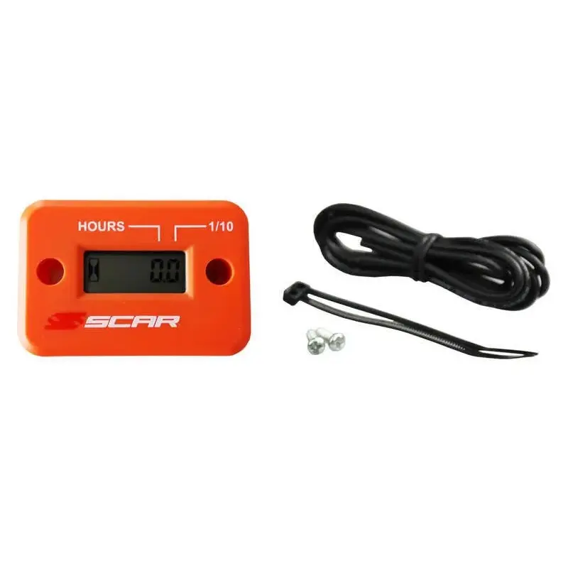 Compteur d'heures SCAR filaire avec Velcro orange