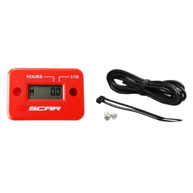 Compteur d'heures SCAR filaire avec Velcro rouge