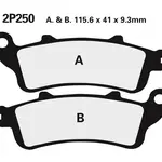 Plaquettes de frein NISSIN 2P-250ST-F1 métal fritté Honda GL1800 Goldwing