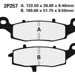 Plaquettes de frein NISSIN 2P-257NS semi-métallique