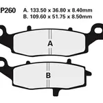 Plaquettes de frein NISSIN 2P-260NS semi-métallique