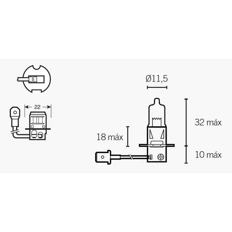 Ampoule V PARTS H3 12V/55W culot PK22s