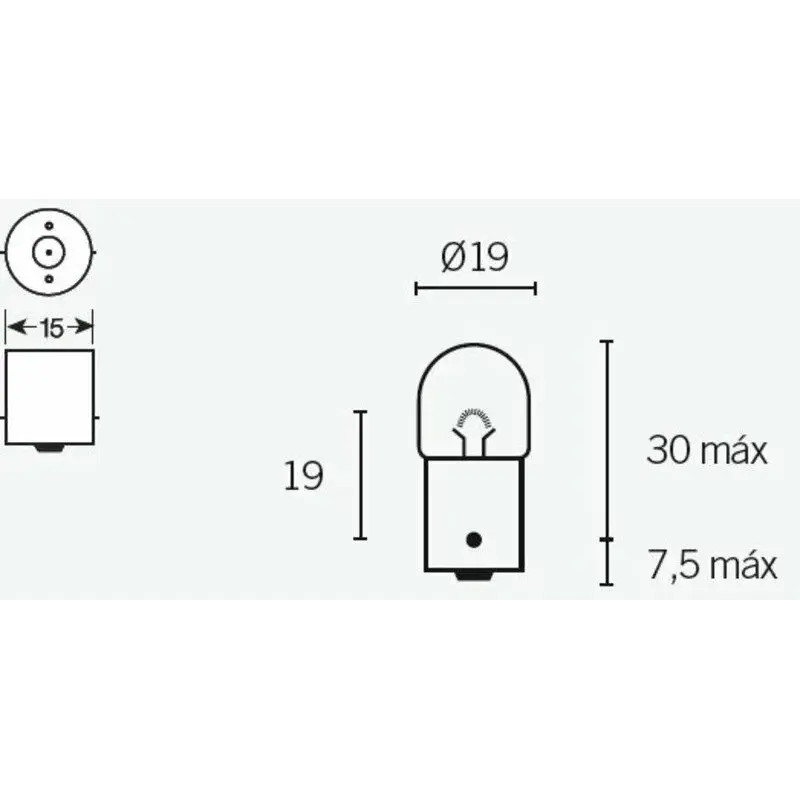 Ampoule V PARTS R5 12V/5W culot BA15s 10pièces