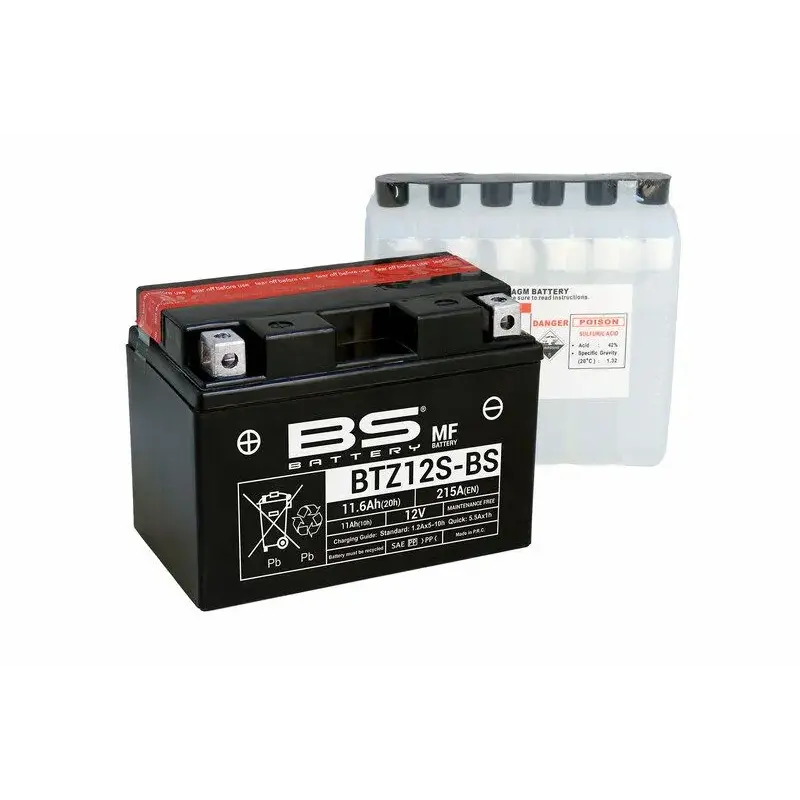 Batterie BS BATTERY BTZ12S-BS sans entretien livrée avec pack acide