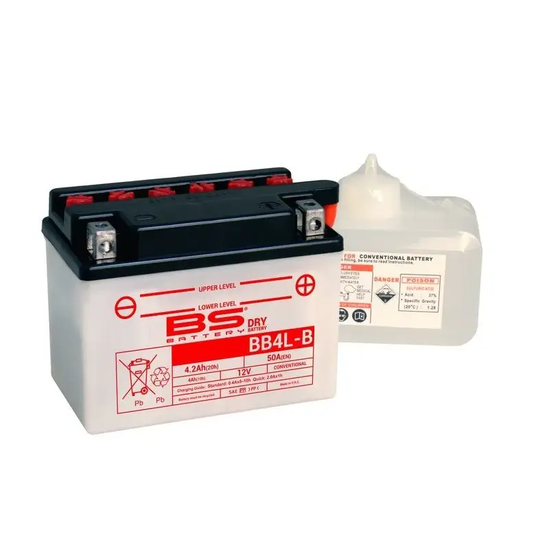 Batterie BS BATTERY BB4L-B haute performance livrée avec pack acide