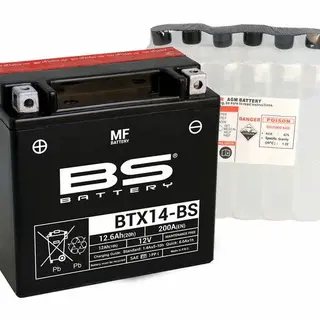 batterie moto BS BATTERY sans entretien avec pack acide - BTX14-BS