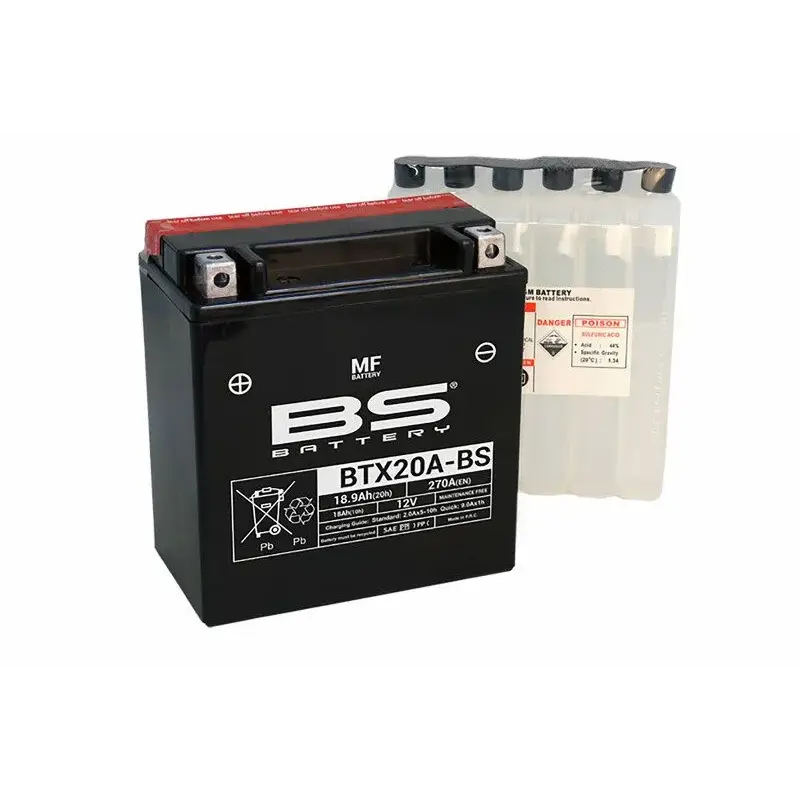 Batterie BS BATTERY BTX20A-BS sans entretien livrée avec pack acide