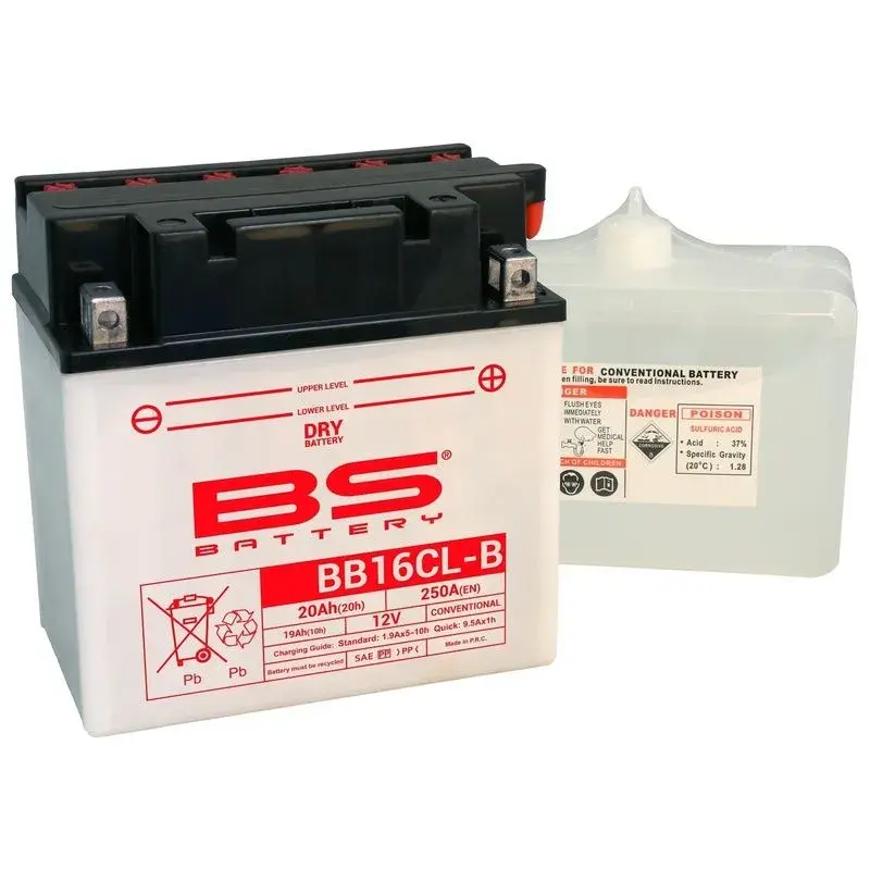 Batterie BS BATTERY BB16CL-B haute performance livrée avec pack acide