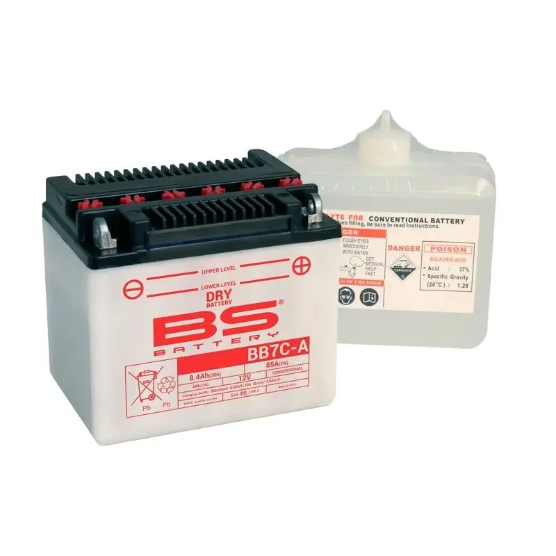 Batterie BS BATTERY BB7C-A haute performance livrée avec pack acide