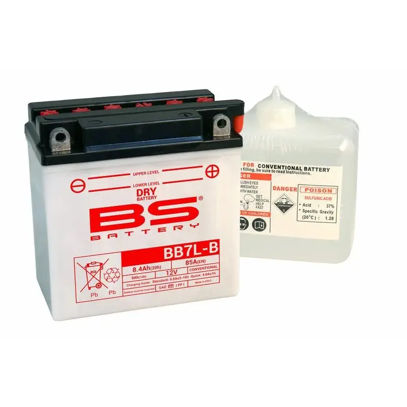 Batterie BS BATTERY BB7L-B haute performance livrée avec pack acide