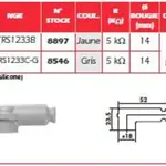 Anti-parasite NGK TRS1233B Racing jaune pour bougie avec olive