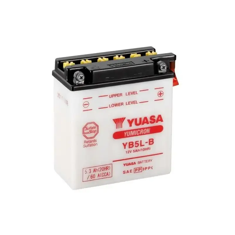 Batterie YUASA YB5L-B conventionnelle livrée avec pack acide