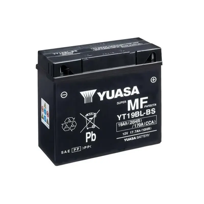 Batterie YUASA YT19BL-BS sans entretien livrée avec pack acide