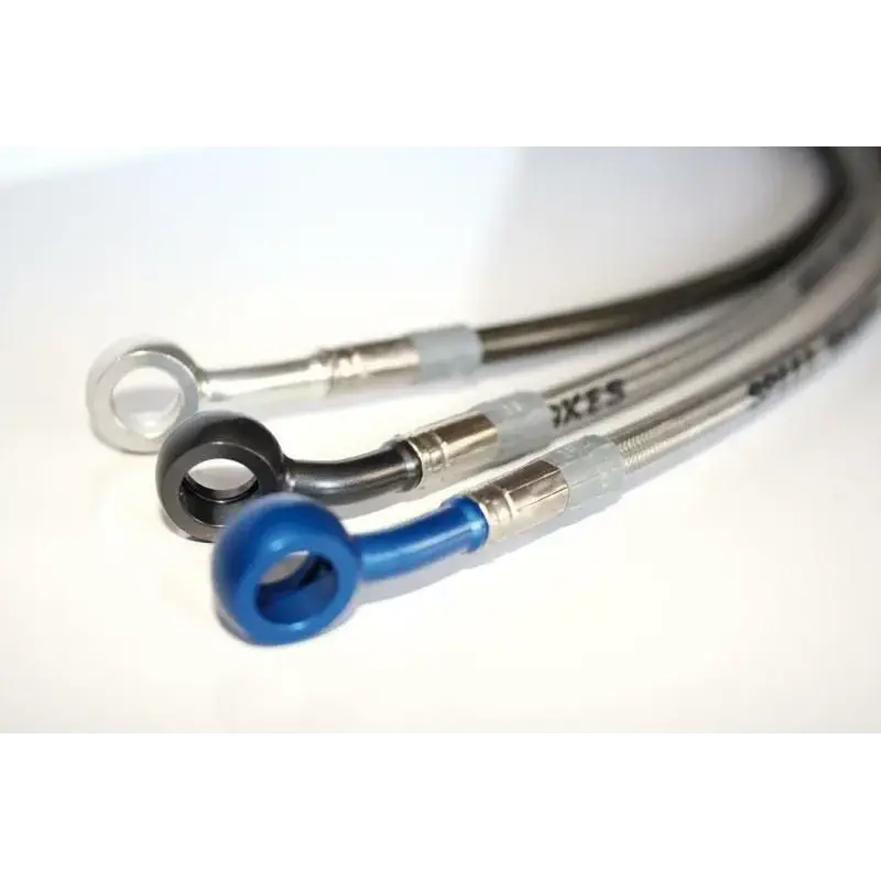 Durite de frein arrière d'aviation SPEEDBRAKES CAGIVA ELEFANT 650 inox/raccord bleu