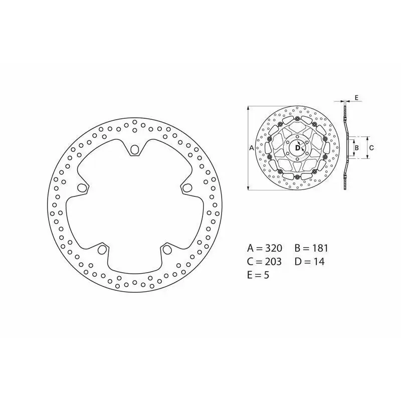 Disque de frein avant Brembo Serie ORO rond fixe BMW R1100S/R1150R